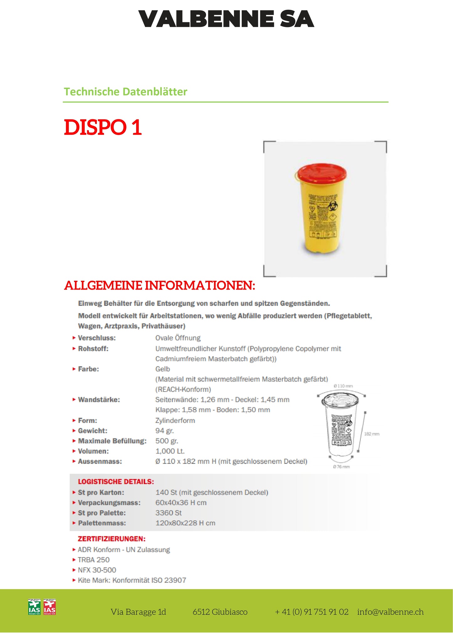 Contenitore DISPO 1