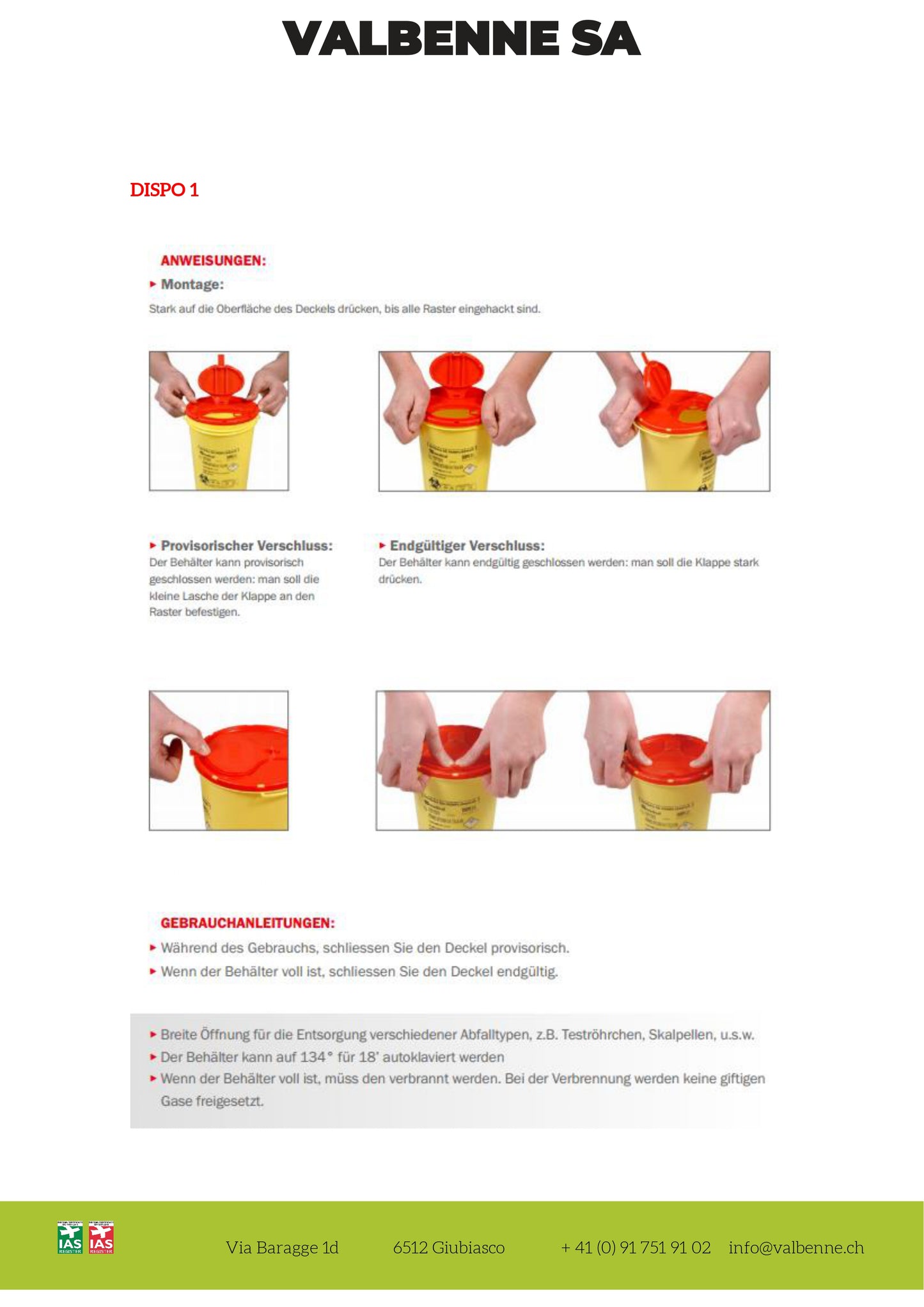 Contenitore DISPO 1